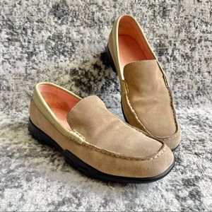 Cole Haan Moccasins Shoes Size 9 Comfort Minimalist Tan Suede Waterproof Leather